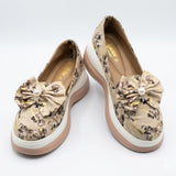 Beigh floral Women Slip on Loafers