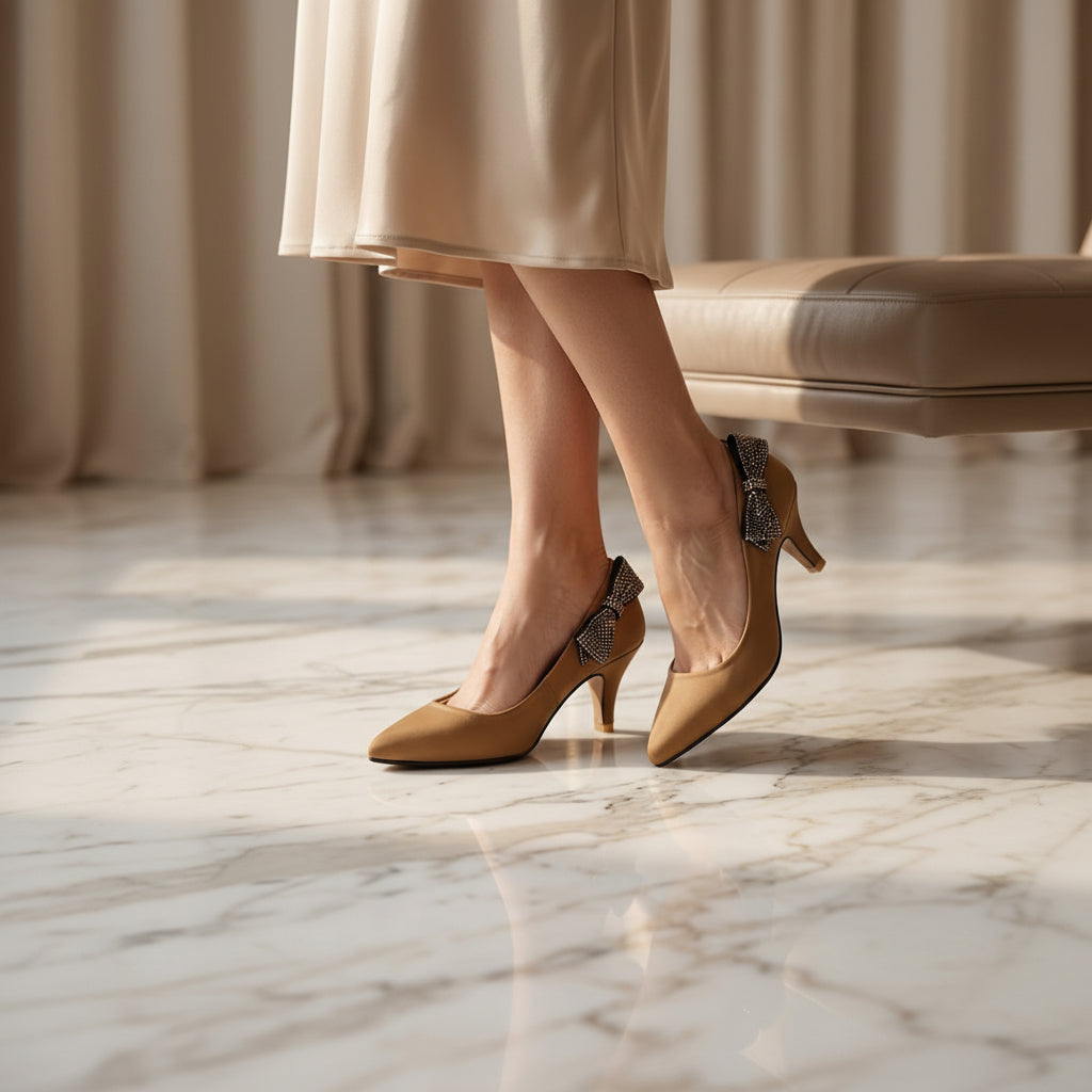Elegant Women’s Heels with Bow Detail
